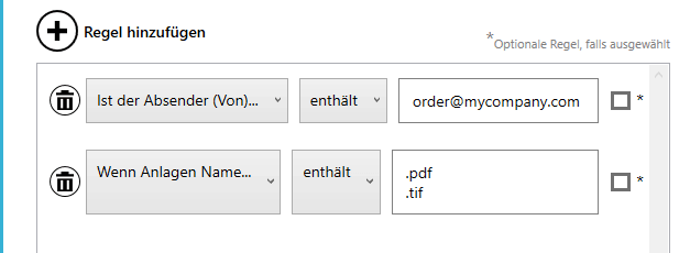 Bedingungen Optionen