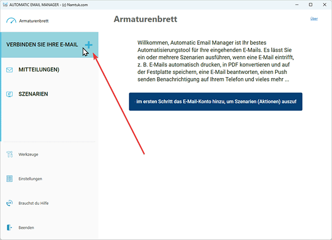 Fügen Sie ein E-Mail-Konto hinzu