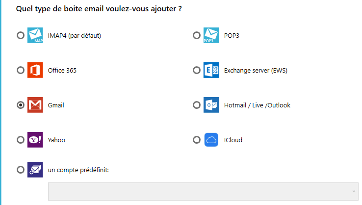 Tous les fournisseurs d'emails