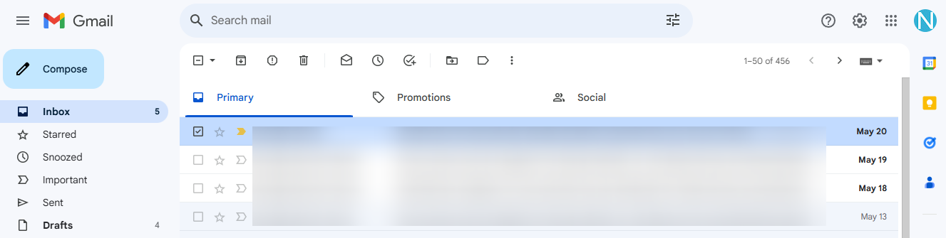 Instructions de Gmail pour imprimer un e-mail