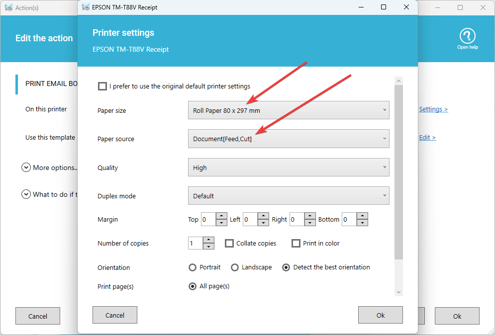 Set your printer settings as it should be