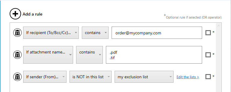 Use conditions options