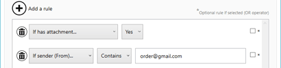 Process only specific emails with rules