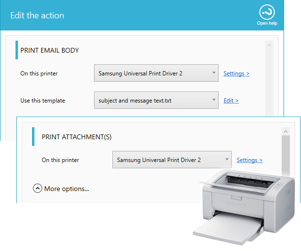 Printing emails and attachments