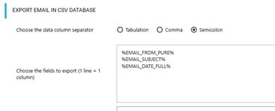 Email export in database